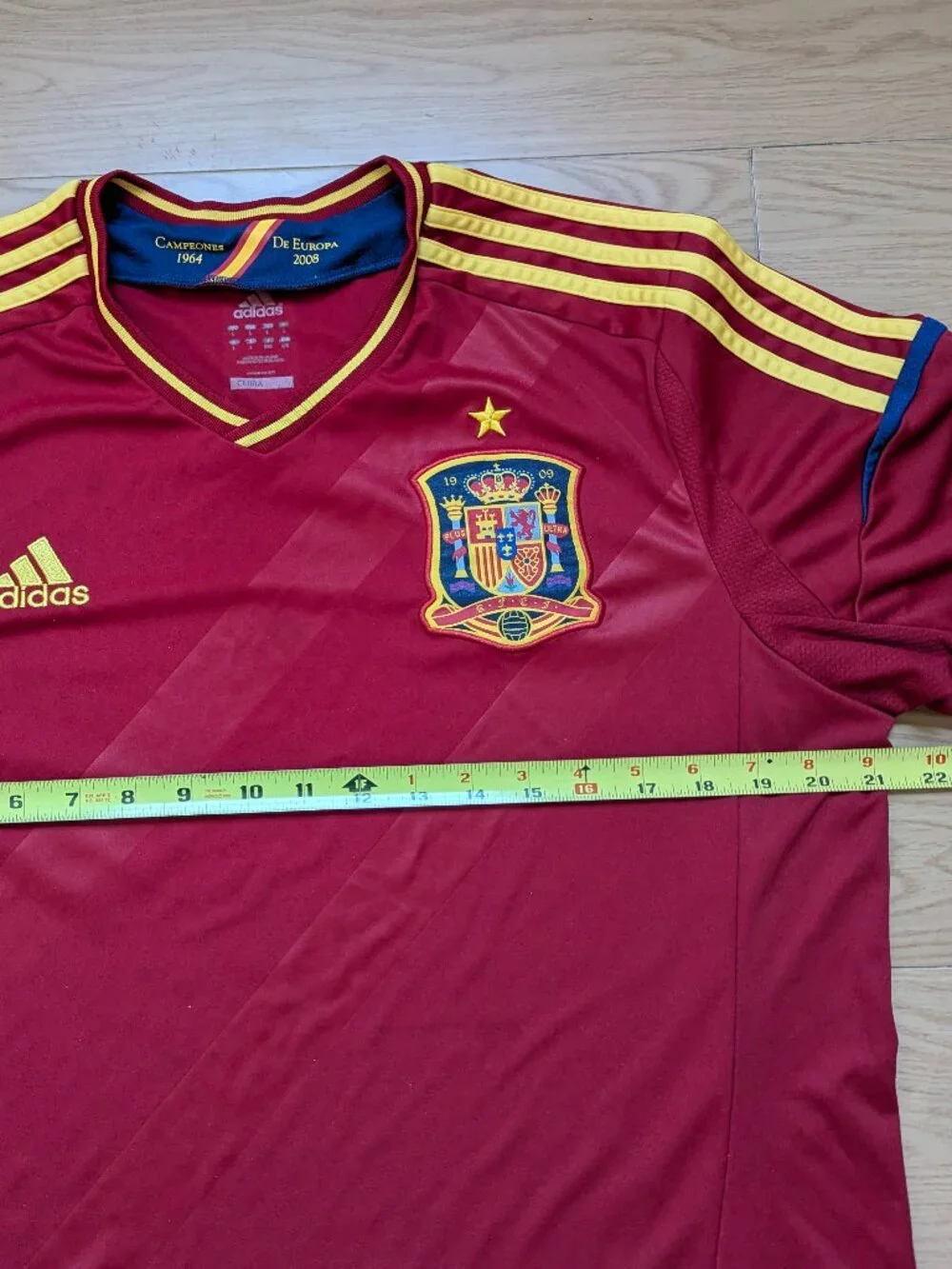 VINTAGE! Spain 2012 Home Jersey Red ClimaCool (Mens Large) ADIDAS X10937